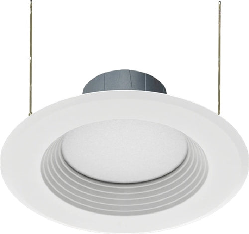 RAB R6R11835120WB 11W 6" LED Round Retrofit Downlight, Baffle, 1158 lumens, 80 CRI, 3500K Color Temperature, White