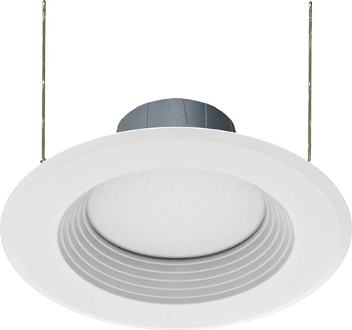 RAB R6R11930120WB 11W 6" LED Round Retrofit Downlight, Baffle, 961 lumens, 92 CRI, 3000K Color Temperature, White
