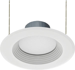 RAB R6R8927120WB 8W 6 inch LED Retrofit Downlight, 2700K, 735 Lumens, 92 CRI, White Baffle, White Finish