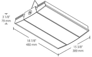 RAB RAIL150W/D10/LC 150W Rail LED High Bay with Lightcloud Control System, No Photocell, 5000K (Cool), 18882 Lumens, 76 CRI, 120-277V, V Hooks Mount, Dimmable, White Finish