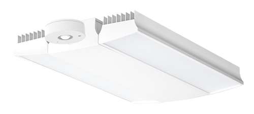 RAB RAIL185NW/D10/LCS 185W Rail LED High Bay with Lightcloud Control System, Lightcloud Highbay Sensor, 4000K (Neutral), 21357 Lumens, 77 CRI, 120-277V, V Hooks Mount, Dimmable, White Finish