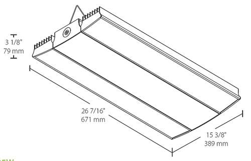 RAB RAIL225NW/D10/LCS 225W Rail LED High Bay with Lightcloud Control System, Lightcloud Highbay Sensor, 4000K (Neutral), 25617 Lumens, 78 CRI, 120-277V, V Hooks Mount, Dimmable, White Finish