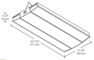 RAB RAIL225YNW/D10/LC 225W Rail LED High Bay with Lightcloud Control System, No Photocell, 3500K (Warm Neutral), 24590 Lumens, 83 CRI, 120-277V, V Hooks Mount, Dimmable, White Finish