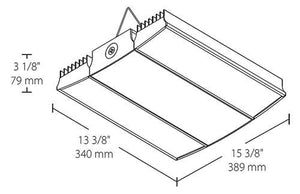 RAB RAIL95W/D10/LC 95W Rail LED High Bay with Lightcloud Control System, No Photocell, 5000K (Cool), 12645 Lumens, 78 CRI, 120-277V, V Hooks Mount, Dimmable, White Finish