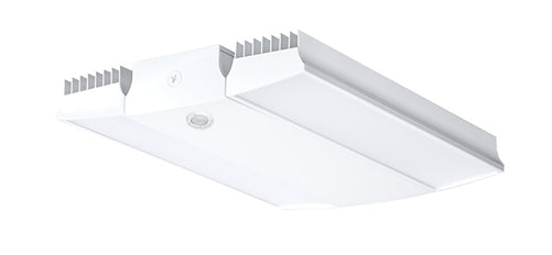 RAB RAIL95W/D10/WS2 95W Rail LED High Bay with Multi-Level Motion Sensor, V Hooks Mount, 5000K (Cool), 11446 Lumens, 74 CRI, 120-277V, Dimmable, Not DLC Listed, White Finish