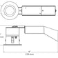 RAB RDLED2R8-WYN-TLS 2" Round Remodeler LED, 9W, 3500K, 655 Lumens, 82 CRI, Wall Washer, Trimless Look, TRIAC Compatible, Silver Trim