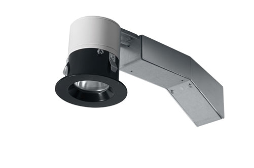 RAB RDLED2R8-WYY-TB 2" Round Remodeler LED, 9W, 2700K, 544 Lumens, 82 CRI, Wall Washer, 1/2" Trim, TRIAC Compatible, Black Trim