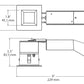 RAB RDLED2S8-20YN-TLB 2" Square Remodeler LED, 9W, 3500K, 664 Lumens, 82 CRI, 20 Degree Beam Spread, Trimless Look, TRIAC Compatible, Black Trim