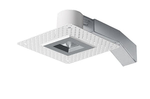 RAB RDLED2S8-30YN-TLS 2" Square Remodeler LED, 9W, 3500K, 684 Lumens, 82 CRI, 30 Degree Beam Spread, Trimless Look, TRIAC Compatible, Silver Trim
