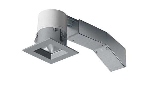 RAB RDLED2S8-40Y-TS 2" Square Remodeler LED, 9W, 3000K, 567 Lumens, 83 CRI, 40 Degree Beam Spread, 1/2" Trim, TRIAC Compatible, Silver Trim