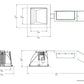 RAB RDLED4S12-WYY-M-B 4" Square Remodeler LED, 12W, 2700K, 756 Lumens, 90 CRI, Wall Washer, TRIAC Dimming Driver, Matte Silver Cone Black Trim