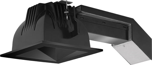 RAB RDLED4S12F-80YN-B-B 4" Square Remodeler LED, 12W, 3500K, 863 Lumens, 90 CRI, 80 Degree Beam Spread, On/Off Non-dimming Driver, Black Cone and Black Trim
