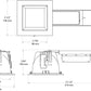 RAB RDLED4S12L-80YN-S-S 4" Square Remodeler LED, 12W, 3500K, 857 Lumens, 90 CRI, 80 Degree Beam Spread, Lutron Driver, Specular Silver Cone Silver Trim
