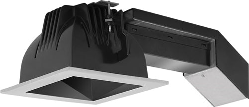 RAB RDLED4S20-WYN-B-S 4" Square Remodeler LED, 20W, 3500K, 1080 Lumens, 90 CRI, Wall Washer, TRIAC Dimming Driver, Black Cone and Silver Trim