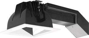 RAB RDLED4S20F-80YN-S-W 4" Square Remodeler LED, 20W, 3500K, 1174.9 Lumens, 90 CRI, 80 Degree Beam Spread, On/Off Non-dimming Driver, Specular Silver Cone White Trim Finish