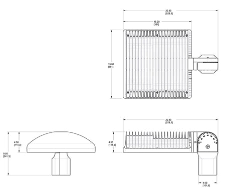 RAB RWLED2T150SFNW/PCS2 150W LED Slipfitter Lamp, 4000K (Neutral), Type II Light Distribution, with 277 Swivel Photocell, Standard Operation, White Finish