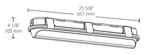 RAB SHARK2-18YW/D10 18W 4 foot SHARK Linear LED Washdown, No Photocell, 3000K (Warm), 2076 Lumens, 74 CRI, 120-277V, Dimmable, White Finish
