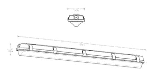 RAB SHARK4/480 50/40/30W 4' SHARK Linear LED Washdown, 3500/4000/5000K, 4135-7113 Lumens, 85-86 CRI, 0-10V Dimming, 480V, White