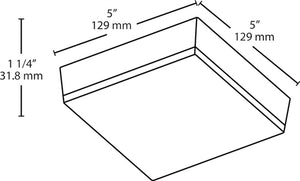 RAB SK9SYW 9W SKEET LED Surface Mount Fixture Square, 3000K, 744 Lumens, 85 CRI, White Finish