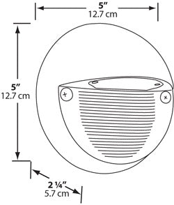 RAB SLEDR5DCW 5W Solar LED Round Step Lights, 5000K Color Temperature (Cool), 68 CRI, 10-30V DC, White Finish
