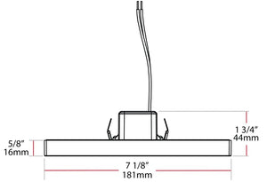 RAB SM7S15927UNVTW 15W 7' LED Edge-Lit Surface Mount Light, 900 Lumens, 90 CRI, 2700K Color Temperature, 120-277V, White