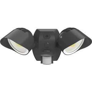RAB SMSBULLET2X12A 24/18/12W Field-Adjustable LED Flood Light, Adjustable CCT 3000/4000/5000K, 120V, Motion Sensor, Photoelectric Control, Bronze