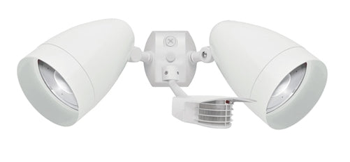 RAB STL2HBLED2X10YW 20W LED Floodlight with Sensor, With Photocell, 3000K (Warm), 594 CRI, 120-277V, White Finish
