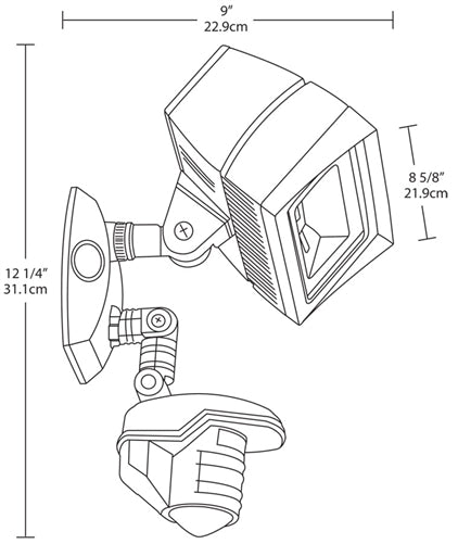 RAB STL3FFLED18 LED LFLOOD 18W with STL360, 5000K Color Temperature, Bronze Finish