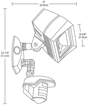 RAB STL3FFLED18YW LED LFLOOD 18W with STL360, 3000K Color Temperature, White Finish