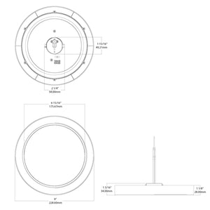 RAB SUMOFA-9R-18-9CCT-120-W LED Surface Mount Fixture Round, 2700K-5000K Color selectable, 1500 Lumens, 90 CRI, White Finish