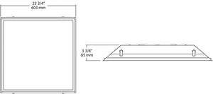 RAB TRLED2X2-37Y/D10 37W 2' x 2' LED Troffer, 3000K Color Temperature(Warm), Dimmable, White Finish