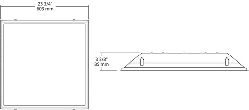 RAB TRLED2X2-50YN/D10/E 50W 2' x 2' LED Troffer, 3500K, Dimmable w/ Battery Backup, White Finish