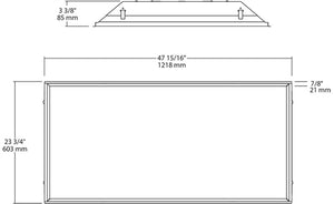 RAB TRLED2X4-37N/D10/E 37W 2' x 4' LED Troffer, 4000K Color Temperature(Neutral), Dimmable w/ Battery Backup, White Finish