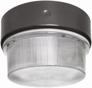 RAB VAN11S70/PC Vandalproof 11" Round Fixture 70W High Pressure Sodium Lamp 120V Bronze Color with Photocontrol