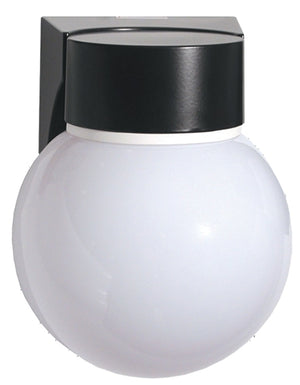 RAB VC100PB Vaporproof 100W Incandescent Lamp 120V Satin Aluminum Color with Glass Globe