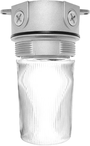 RAB VLX100PW Vaporproof 75W Incandescent Lamp 120V White Color - With Clear Flat Bottom Prismatic Polycarbonate Globe, No Guard
