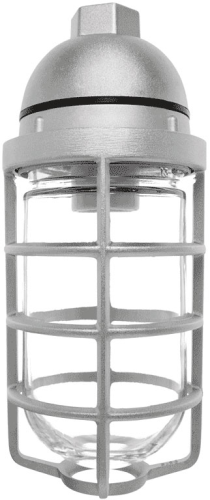 RAB VP100DGS Vaporproof 150W Incandescent Lamp 120V Silver Color - With Soda Lime Glass and Die Cast Guard