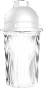 RAB VP200P-W Vaporproof 100W Incandescent Lamp 120V White Color - With Clear Flat Bottom Prismatic Polycarbonate Globe, No Guard