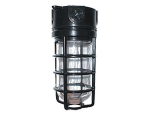 RAB VX200DGB Vaporproof 300W Incandescent Lamp 120V Black Color - With Soda Lime Glass and Die Cast Guard