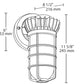 RAB VXBRLED13NDG/PCS 13W LED Vaporproof Wall Mount, 120V Swivel Photocell, 4000K (Neutral), 595 Lumens, 88 CRI, Natural Finish