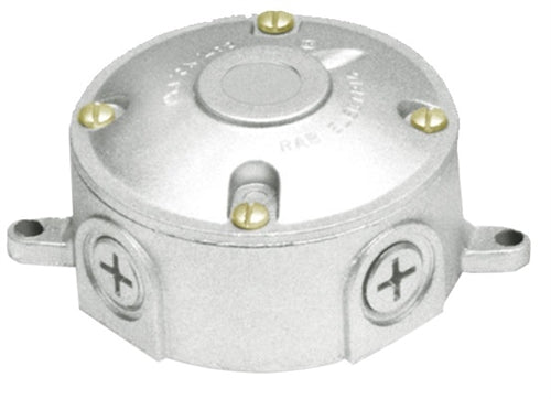 Rab VXJ Round Box With Blank Cover, 1/2" Hole Size, Natural Finish