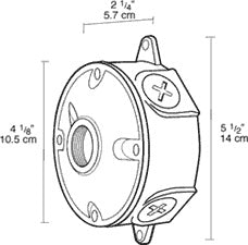 Rab VXJ2 Round Boxes With 1/2" Covers, 1 Hole , 3/4" Hole Size, Natural Finish