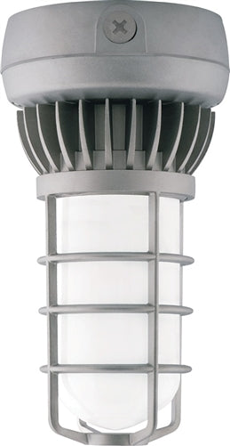 RAB VXLED13YDG/PCS2 13W LED Vaporproof Ceiling Mount, 270V Swivel Photocell, 3000K (Warm), 507 Lumens, 86 CRI, Natural Finish