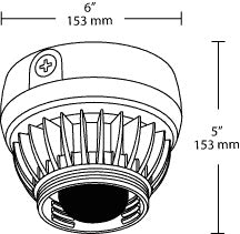 RAB VXLED26 26W LED Vaporproof Ceiling Mount, 4900K (Cool), 2004 Lumens, 68 CRI, Natural Finish