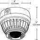 RAB VXLED26/PCS 26W LED Vaporproof Ceiling Mount, 4900K (Cool), 2004 Lumens, 68 CRI, Natural Finish