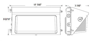RAB W22-L-150W Field-Adjustable Wallpack, 150/125/100/75W, Selectable CCT 5000K/ 4000K/ 3000K, White