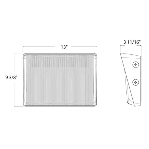 RAB W34M  80W/60W/40W Field-Adjustable Wallpack, Selectable CCT 5000K/ 4000K/ 3000K, Glass Lens, Specular Aluminum Reflector
