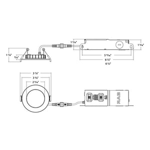 RAB WFRX-2 10/8/6W 2" Field Adjustable LED Downlight, Selectable CCT 2700/3000/3500/4000/5000K, 900/700/520 Lumens, 120V, White