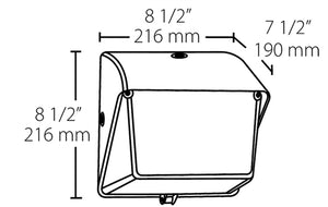RAB WP1LED30Y/PCS LED 30W WP1 Wallpack, 120V Swivel Photocell, 3000K (Warm), 2810 Lumens, 82 CRI, 120V, DLC Listed, Bronze Finish