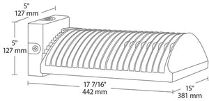 RAB WPLED2T125YFX/PCS 125W Full Cutoff LED Wallpack, Type II Light Distribution, Flat Wall Mount, 120V Swivel Photocell, 3000K (Warm), 10505 Lumens, 82 CRI, 120V, Standard Operation, Not DLC Listed, Bronze Finish